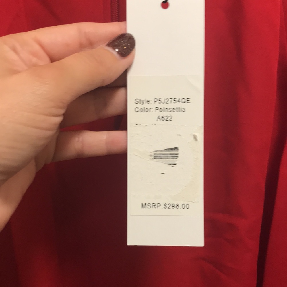 Parker Bernadette combo dress in poinsettia / red NWT - Picture 9 of 9